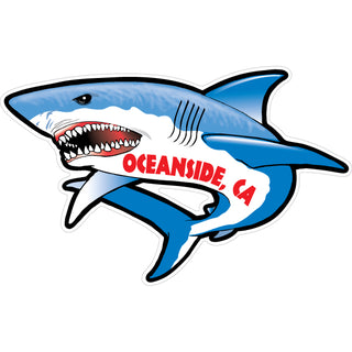 Oceanside  CA Shark Full View Sticker