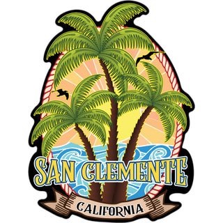 San Clemente  California Triple Palms Vertical Sticker