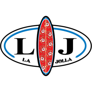 La Jolla   Surfboard Split Oval Sticker