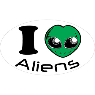 Novelty   I Heart Aliens Sticker