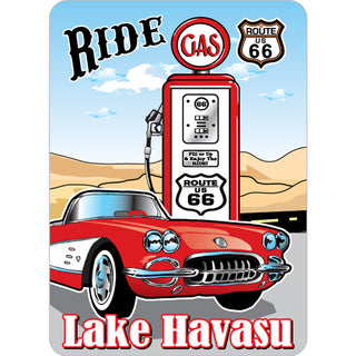 Lake Havasu   Red Corvette Gas Pump Sticker