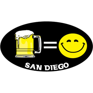 San Diego  CA   Beer = Happy Face Sticker
