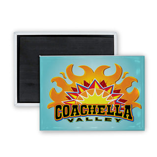 Abstract Sun   Palm Springs Sun Rectangle Badge Magnet