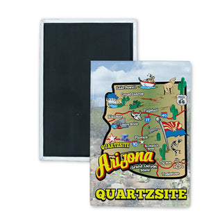 Quartzsite  AZ   Arizona Map Rectangle Badge Magnet