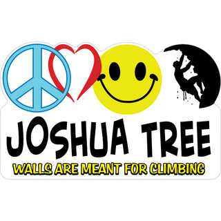 Joshua Tree Peace Love Happiness Rock Climbing Sticker