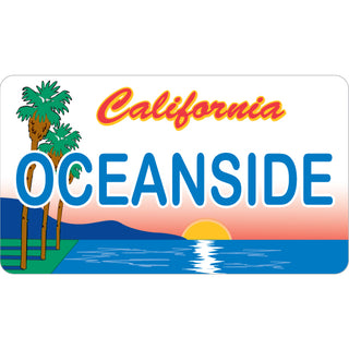 Oceanside  California   Palms Sunset License Plate Sticker