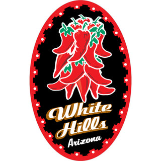 White Hills  AZ Chili Peppers Oval Vert Sticker