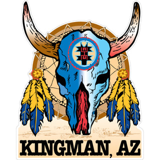 Kingman Skull Sun Catcher Sticker