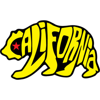 California   Yellow Letter Bear Sticker