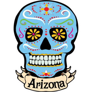 Arizona Blue Banner Sugar Skull Sticker