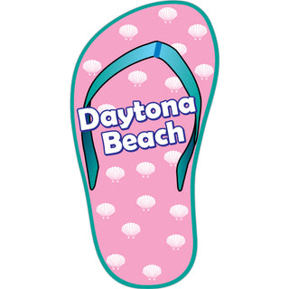 OK4 Daytona Beach Pink Flip Flop with Shell Sticker