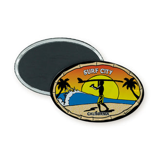 Surf City Endless Summer Oval Badge Magnet