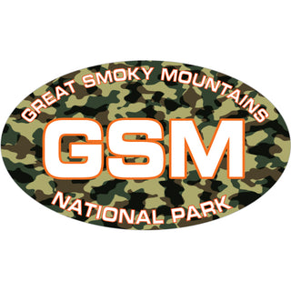 OK4 Great Smoky Mountains Camo Oval Sticker