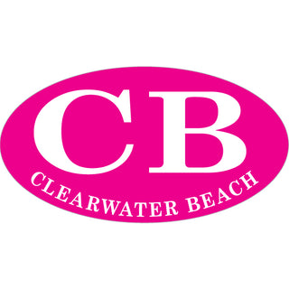 OK3 Clearwater Beach Pink Euro Oval Sticker