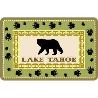 OK4 LAKE TAHOE GREEN BACKGROUND BEAR Sticker