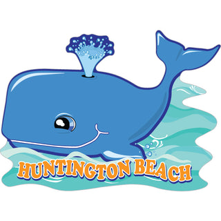 Huntington Beach   Cartoon Whale Sticker