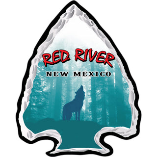 Red River  New Mexico   Wolf Arrowhead Sticker