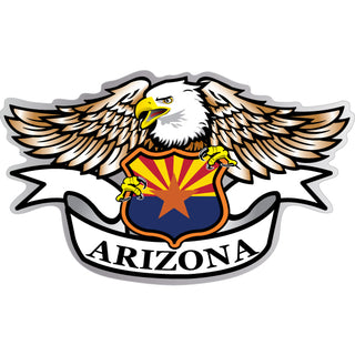 Arizona Eagle Holding Arizona Flag Shield Sticker