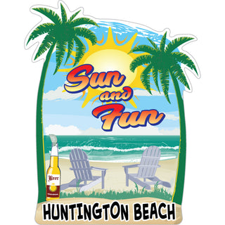 Huntington Beach   Sun And Fun Sticker