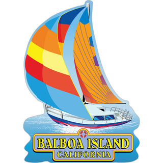 Balboa Island  California Sailboat Vertical Sticker