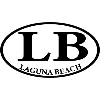 Laguna Beach CA Black and White Euro Oval Sticker