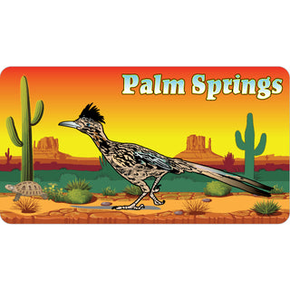 Palms Springs   Roadrunner Desert Scene Sticker