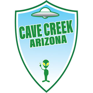 Cave Creek  Arizona   UFO Alien Shield Sticker