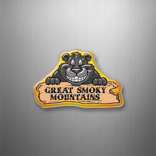 GREAT SMOKY MOUNTAINS BEAR WOOD SIGN 3D Magnet