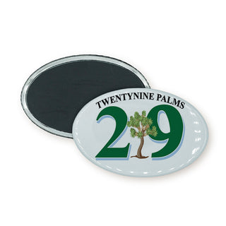 Twentynine Palms  California   Green Joshua Tree Euro Oval Oval Badge Magnet