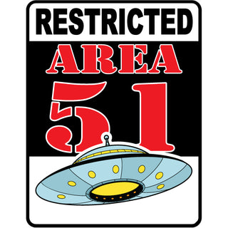 Area 51   UFO Restricted Area Sticker