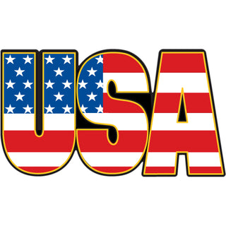USA   USA Gold Trim Sticker