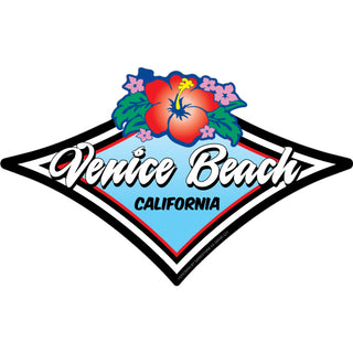 Venice Beach CA Hibiscus Diamond Sticker
