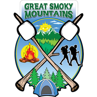 Great Smoky Mountains   Crossing Marshmallow Sticks Sticker