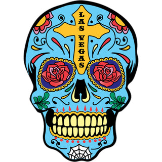 Las Vegas   Blue Sugar Skull Sticker