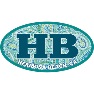 OK4 Hermosa Beach  CA HB Paisley Euro (00503) Sticker