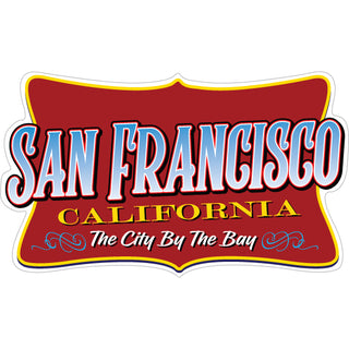 OK4 San Francisco Red Tilted Sign (00884) Sticker