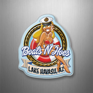 Lake Havasu  AZ   Boats N Hoes Bikini Girl Captain's Hat 3D Magnet