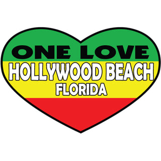 OK4 Hollywood Beach FL One Love Heart mini Sticker