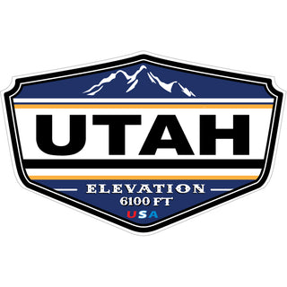 Utah Blue Mountain Elevation Shield Sticker