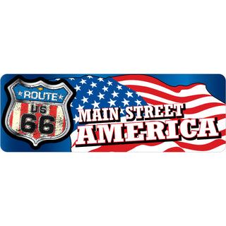 Route 66 Flag Shield and Stripes Sticker