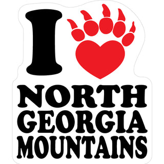 OK4 North Georgia Mountains I Heart Paw Sticker