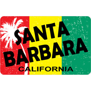 Santa Barbara  CA Palm Tree Rasta Flag (27193  45825  B S 44) Sticker