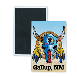 Gallup  NM   Skull Dream Catcher Rectangle Badge Magnet