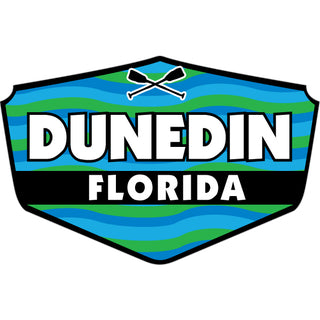 Dunedin  FL Blue and Green Wavy Sheild Sticker