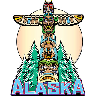 Alaska Totem Pole Vertical Sticker