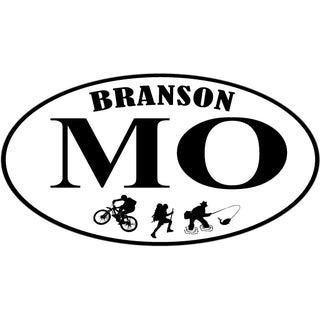 OK4 Branson Bike Hike Fish Euro Oval MIni Sticker