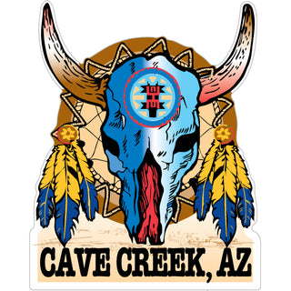 Cave Creek Az Skull Cream Catcher Sticker