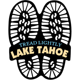 Lake Tahoe   Tread Lightly Boot Prints Sticker
