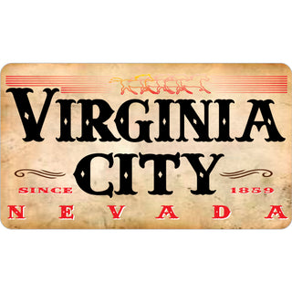 Virginia City  Nevada   Vintage Running Horses Sign Sticker