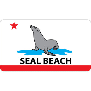 Seal Beach   California Flag Sticker